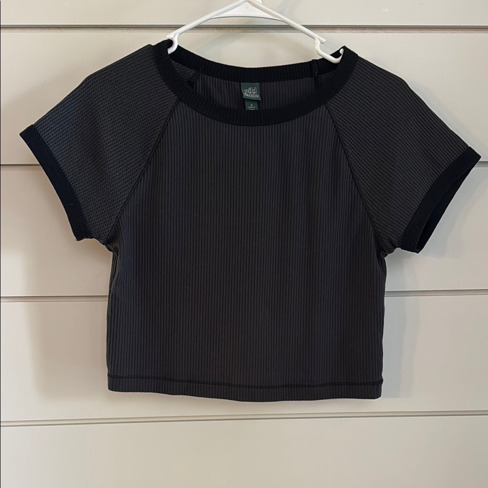 Wild Fable Black Short Sleeve Crop Tee